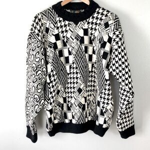 Vintage Coogi Made in Australia Pure Wool 3D Sweater houndstooth chevron unisex